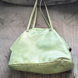 Free People Green Leather Tote